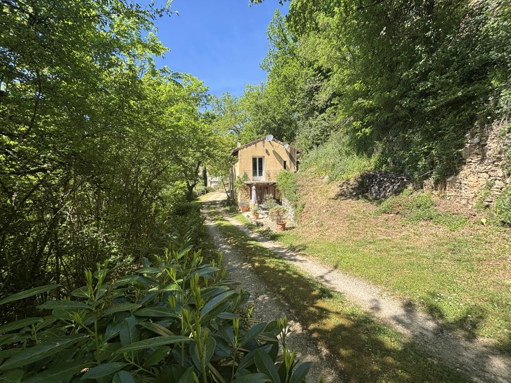 La falaise est nichée à flanc de colline, à 2 pas de la bastide de Domme