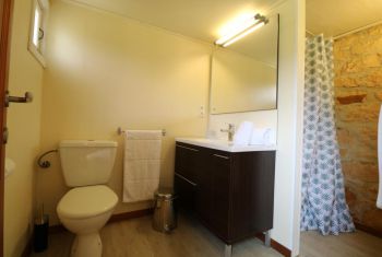 The ensuite shower room at garden level 