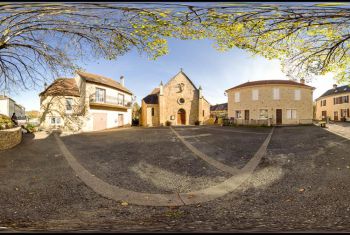 The church square just in front of the house