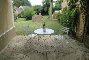 La terrasse couverte des vignes